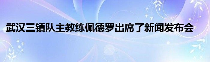 武漢三鎮(zhèn)隊(duì)主教練佩德羅出席了新聞發(fā)布會