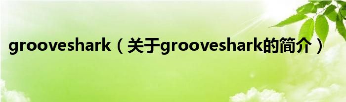 grooveshark（關(guān)于grooveshark的簡(jiǎn)介）