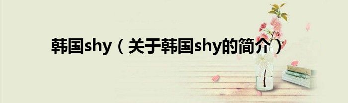 韓國(guó)shy（關(guān)于韓國(guó)shy的簡(jiǎn)介）