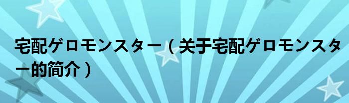 宅配ゲロモンスター（關于宅配ゲロモンスター的簡介）