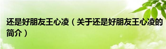 還是好朋友王心凌（關(guān)于還是好朋友王心凌的簡(jiǎn)介）