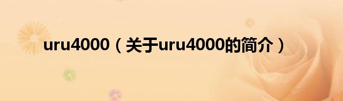 uru4000（關(guān)于uru4000的簡介）