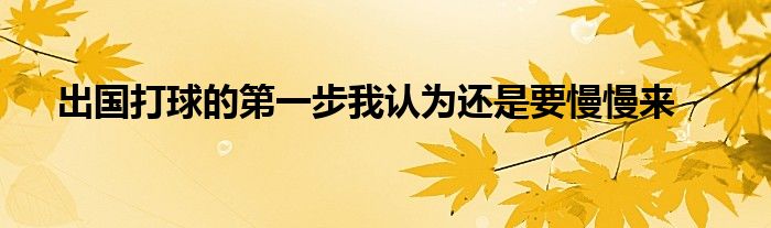 出國(guó)打球的第一步我認(rèn)為還是要慢慢來(lái)