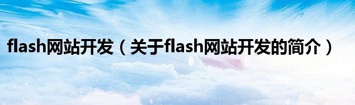 flash網(wǎng)站開發(fā)（關(guān)于flash網(wǎng)站開發(fā)的簡介）