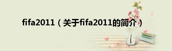 fifa2011（關(guān)于fifa2011的簡介）