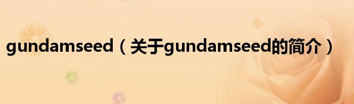 gundamseed（關(guān)于gundamseed的簡介）