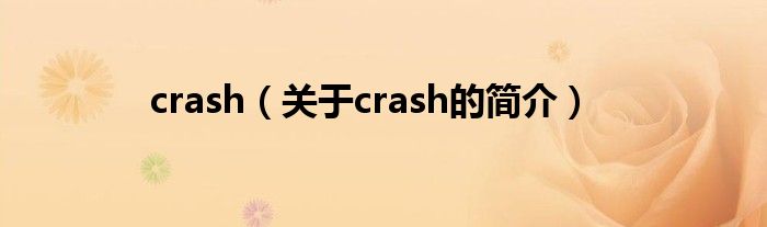 crash（關于crash的簡介）