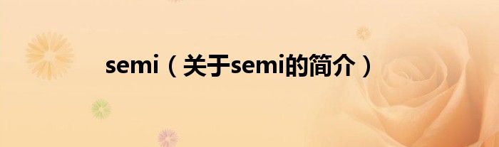 semi（關(guān)于semi的簡介）