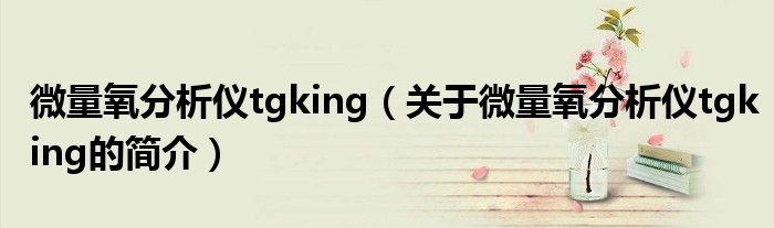 微量氧分析儀tgking（關(guān)于微量氧分析儀tgking的簡(jiǎn)介）