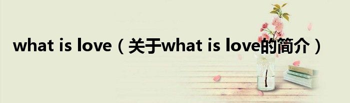 what is love（關(guān)于what is love的簡(jiǎn)介）