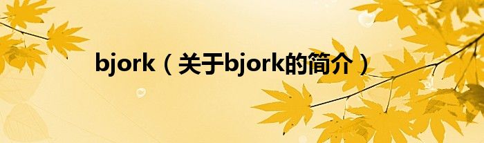 bjork（關(guān)于bjork的簡(jiǎn)介）