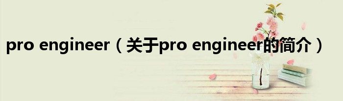 pro engineer（關于pro engineer的簡介）