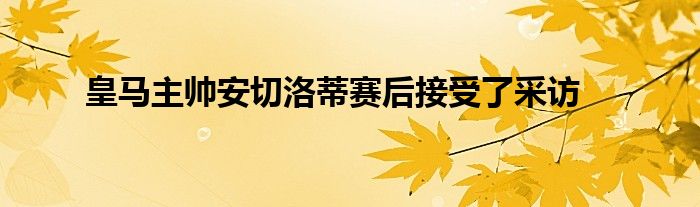 皇馬主帥安切洛蒂賽后接受了采訪