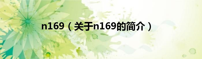 n169（關(guān)于n169的簡(jiǎn)介）