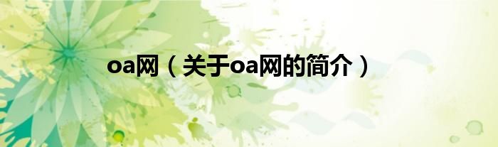 oa網(wǎng)（關(guān)于oa網(wǎng)的簡介）