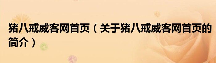 豬八戒威客網(wǎng)首頁（關(guān)于豬八戒威客網(wǎng)首頁的簡介）