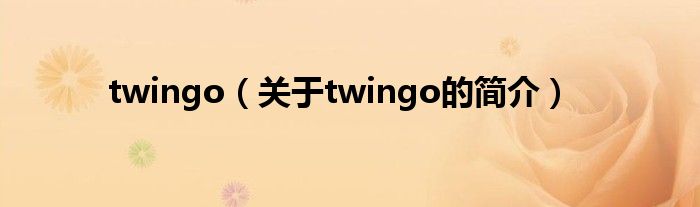 twingo（關(guān)于twingo的簡介）