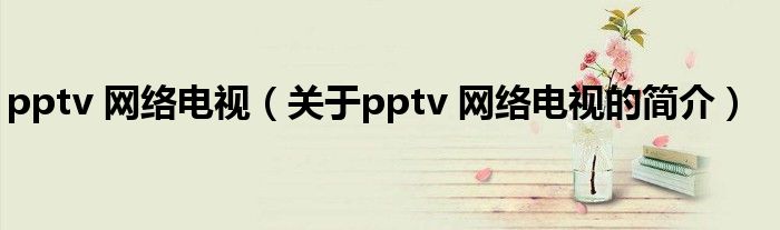 pptv 網(wǎng)絡(luò)電視（關(guān)于pptv 網(wǎng)絡(luò)電視的簡介）