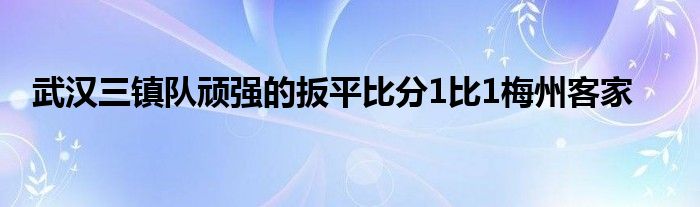 武漢三鎮(zhèn)隊(duì)頑強(qiáng)的扳平比分1比1梅州客家