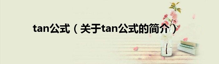 tan公式（關(guān)于tan公式的簡(jiǎn)介）