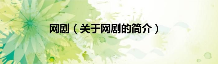 網(wǎng)?。P(guān)于網(wǎng)劇的簡(jiǎn)介）