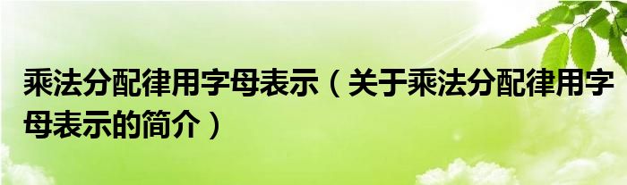 乘法分配律用字母表示（關(guān)于乘法分配律用字母表示的簡(jiǎn)介）