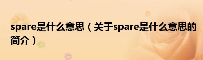 spare是什么意思（關(guān)于spare是什么意思的簡介）