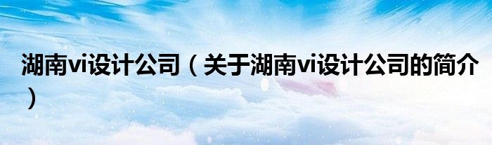 湖南vi設(shè)計公司（關(guān)于湖南vi設(shè)計公司的簡介）