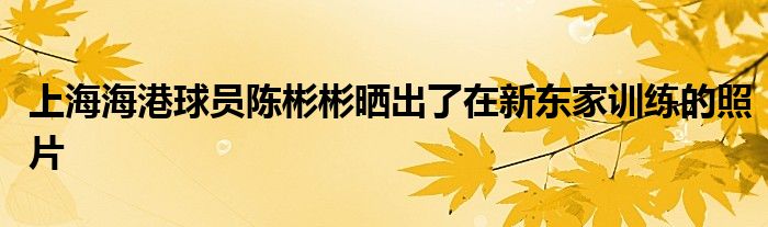 上海海港球員陳彬彬曬出了在新東家訓練的照片