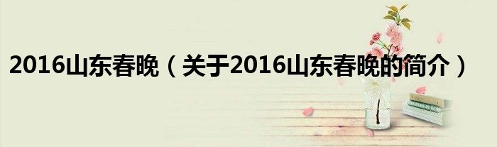 2016山東春晚（關(guān)于2016山東春晚的簡(jiǎn)介）