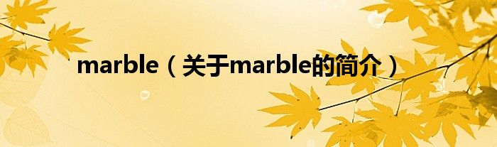 marble（關(guān)于marble的簡(jiǎn)介）