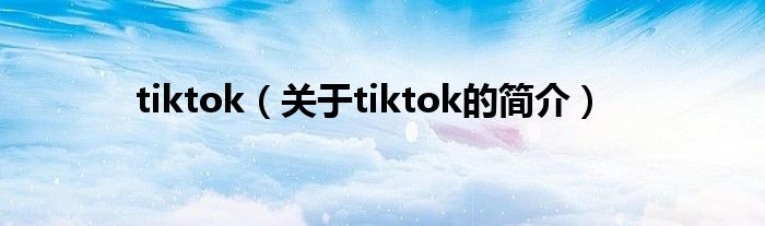 tiktok（關(guān)于tiktok的簡介）