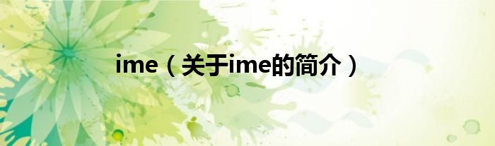 ime（關(guān)于ime的簡介）