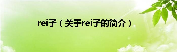 rei子（關(guān)于rei子的簡(jiǎn)介）