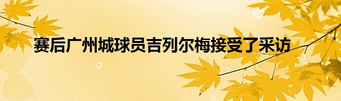 賽后廣州城球員吉列爾梅接受了采訪