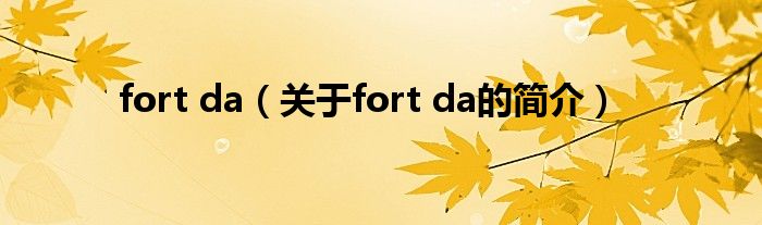 fort da（關(guān)于fort da的簡(jiǎn)介）