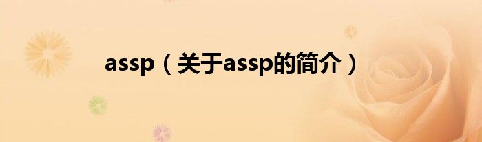 assp（關(guān)于assp的簡介）