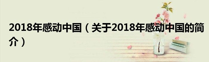 2018年感動中國（關(guān)于2018年感動中國的簡介）