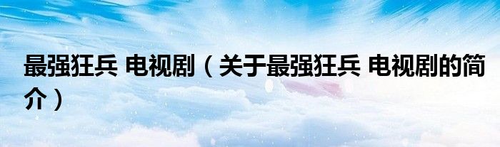 最強(qiáng)狂兵 電視?。P(guān)于最強(qiáng)狂兵 電視劇的簡介）