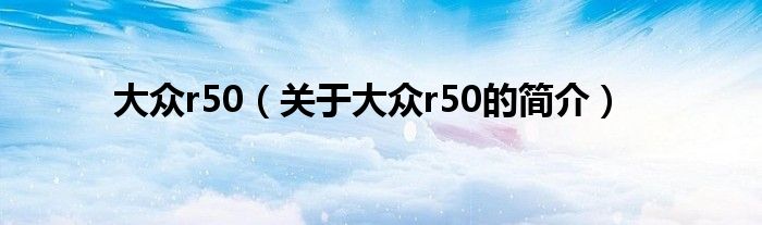 大眾r50（關(guān)于大眾r50的簡(jiǎn)介）