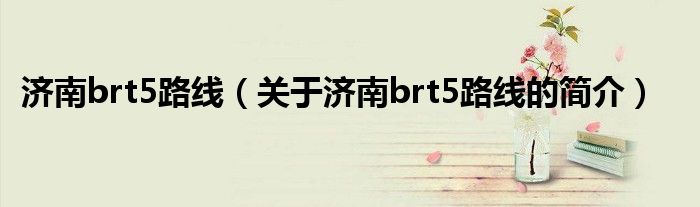 濟(jì)南brt5路線（關(guān)于濟(jì)南brt5路線的簡(jiǎn)介）