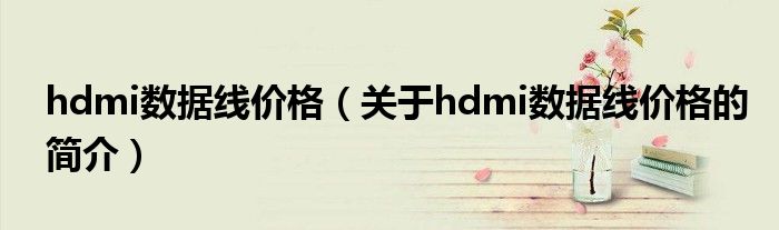 hdmi數(shù)據(jù)線(xiàn)價(jià)格（關(guān)于hdmi數(shù)據(jù)線(xiàn)價(jià)格的簡(jiǎn)介）