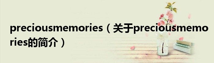 preciousmemories（關(guān)于preciousmemories的簡介）