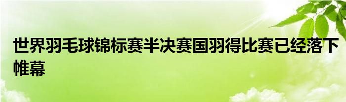 世界羽毛球錦標賽半決賽國羽得比賽已經(jīng)落下帷幕