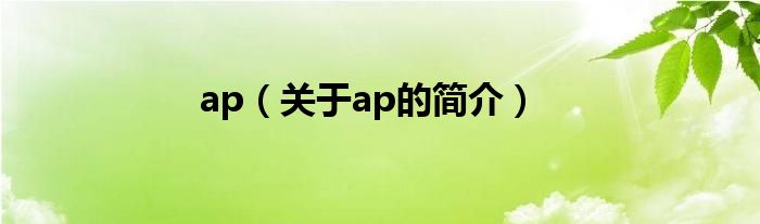 ap（關(guān)于ap的簡(jiǎn)介）