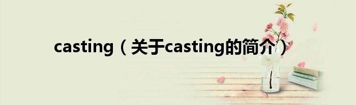 casting（關于casting的簡介）