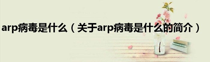 arp病毒是什么（關(guān)于arp病毒是什么的簡介）