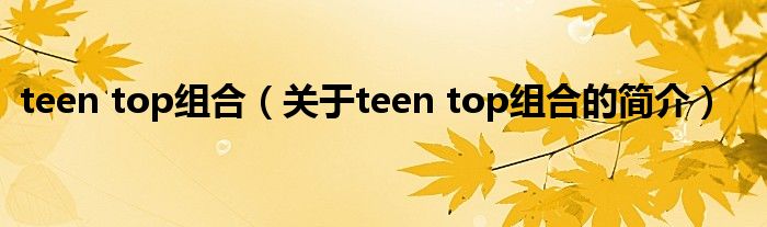 teen top組合（關(guān)于teen top組合的簡(jiǎn)介）