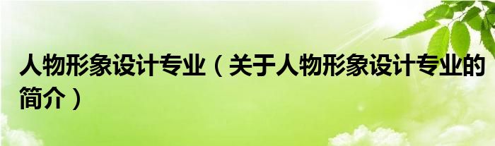 人物形象設(shè)計(jì)專業(yè)（關(guān)于人物形象設(shè)計(jì)專業(yè)的簡介）