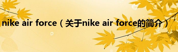 nike air force（關(guān)于nike air force的簡(jiǎn)介）